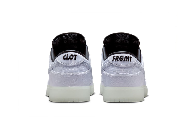 CLOT x fragment design x Nike Dunk Low Collaboration release date