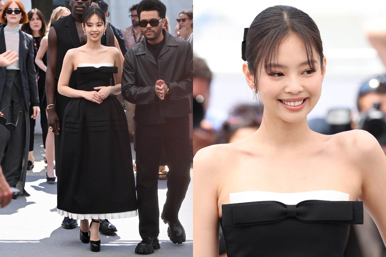 jennie cannes the idol 2023 SHUSHU/TONG black white dress red carpet film festival