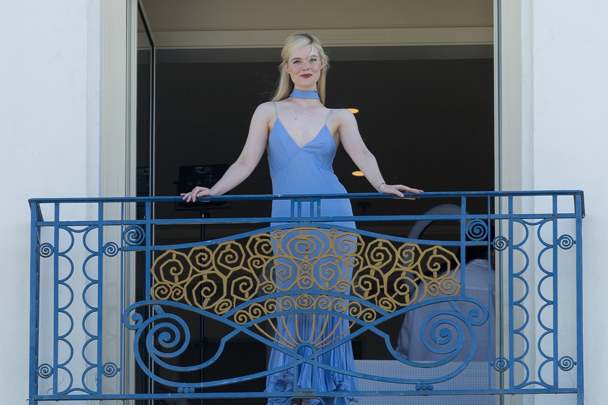 elle fanning cannes khaite 2023 cinderella dress blue red carpet mcqueen