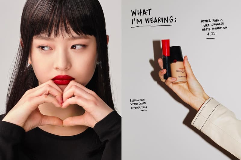 NewJeans Hanni Armani Beauty lipsttick foundation