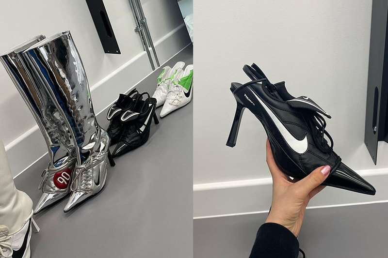 Ancuta Sarca nike football boot heel for Rihanna