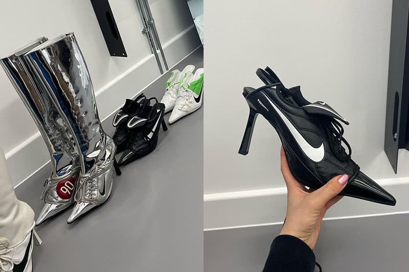 Ancuta Sarca nike football boot heel for Rihanna