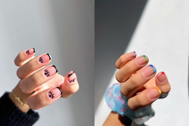 French manicure nail arts tips tutorial using beauty blender