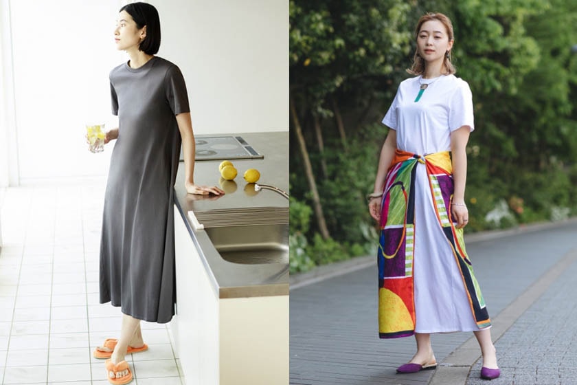 Uniqlo Mercerized cotton A-line dress