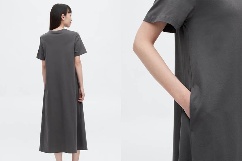 Uniqlo Mercerized cotton A-line dress