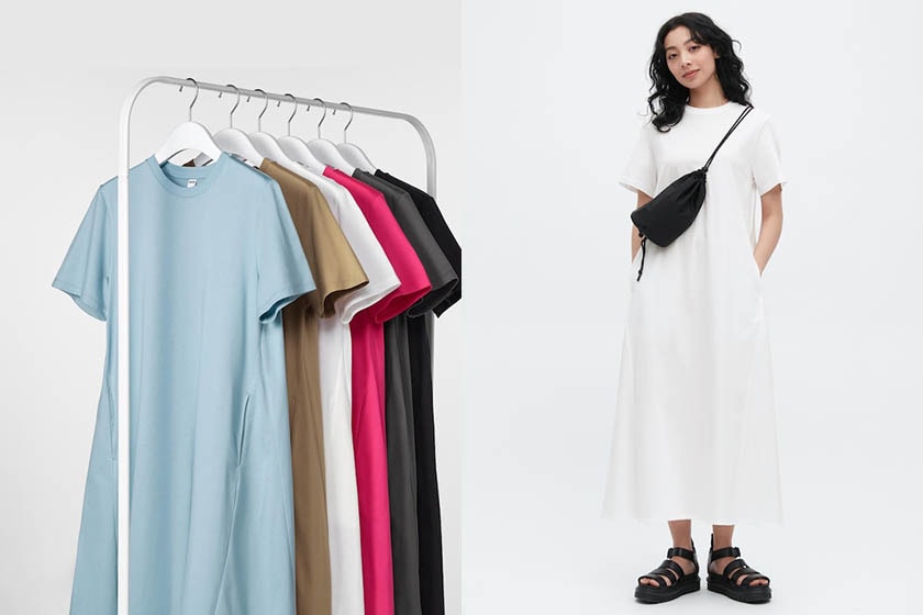 Uniqlo Mercerized cotton A-line dress