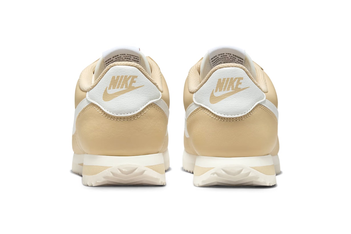 nike cortez sesame color leather sneakers summer minimal