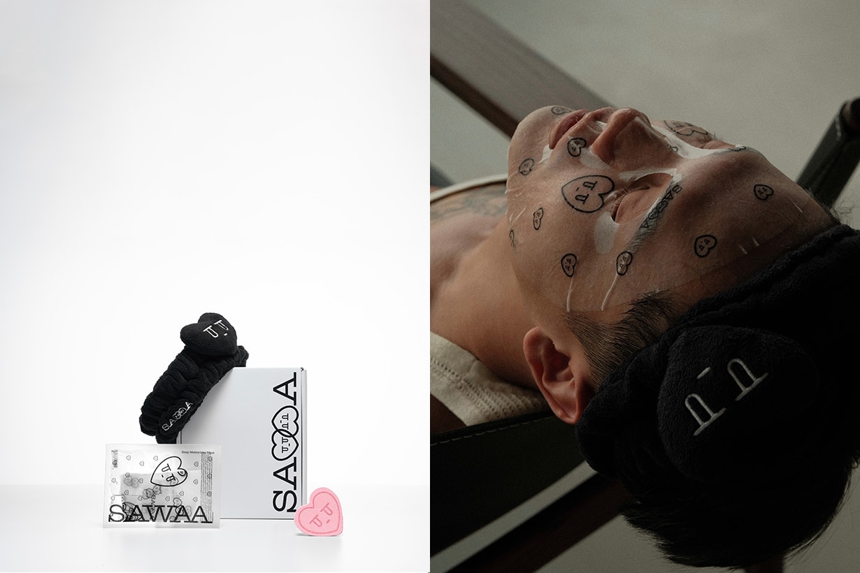 SAWAA x 插畫家 Kurt Wu 聯名禮盒：愛心面膜、粉色氣泡浴球、黑髮帶......難得可愛一下！