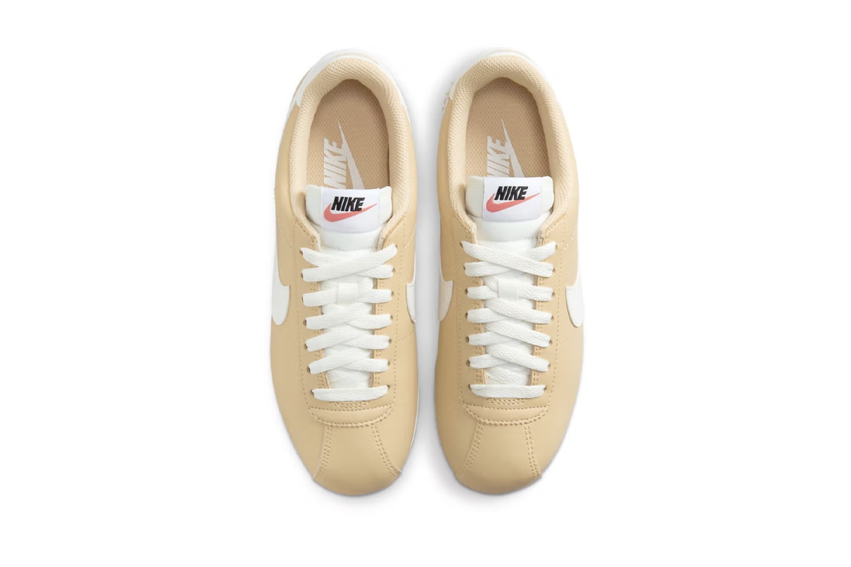 nike cortez sesame color leather sneakers summer minimal