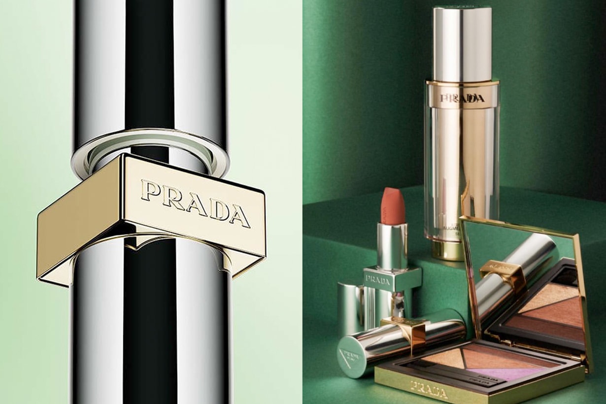 Prada Beauty 美妝保養終於登場：唇膏、眼影、粉底... 搶先看，極簡金屬外觀 + 質感霧面色調！