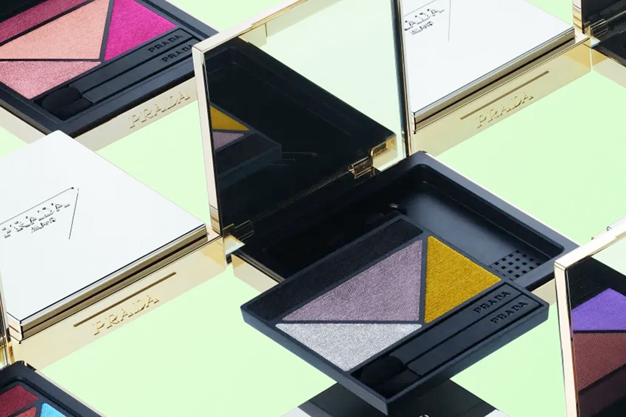 Prada beauty lipstick eyeshadow foundation skincare reveal raf simons miuccia