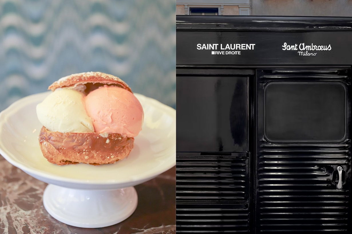 Saint Laurent 合作 Sant Ambroeu 米蘭老咖啡館：在巴黎街頭，開了一台黑色冰淇淋車！