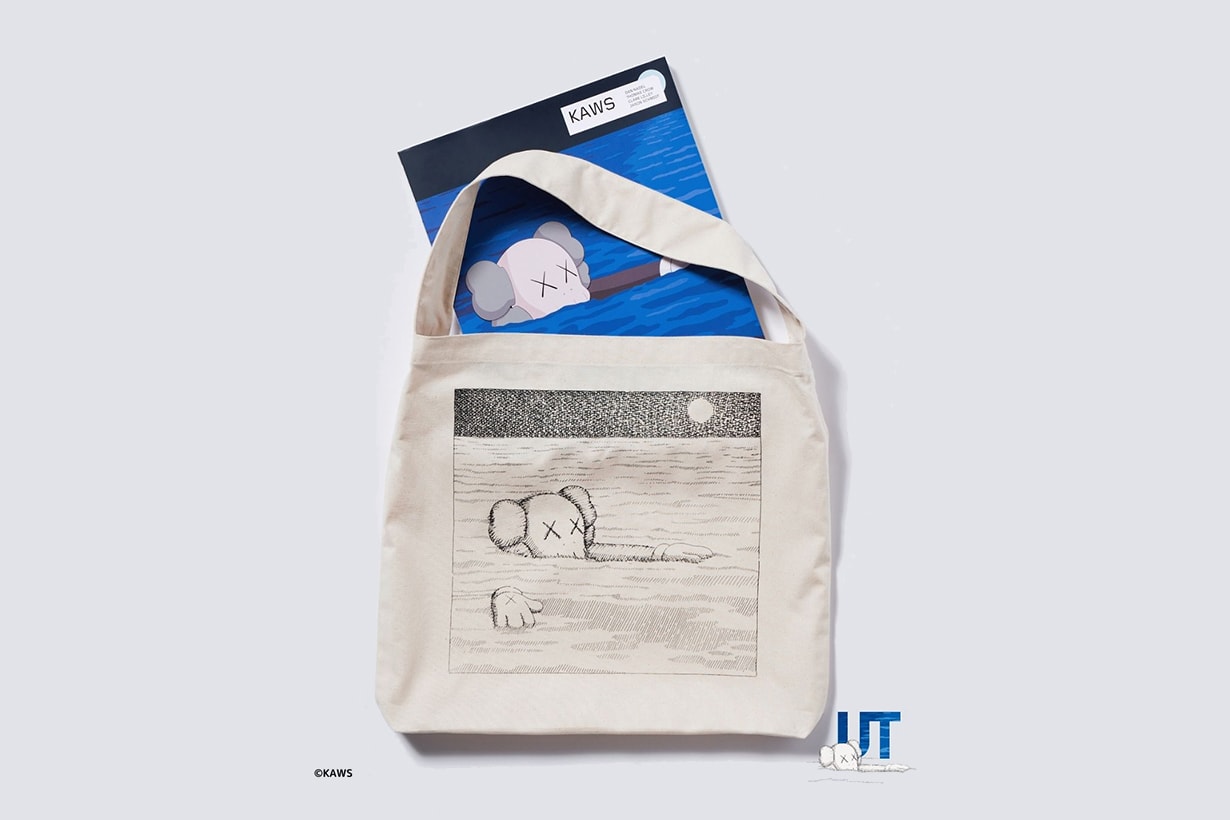 uniqlo ut kaws when where collabration 5 piece artbook tote bag stick release info