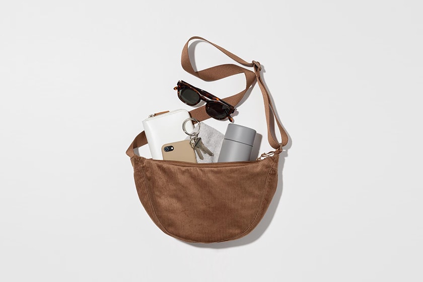 uniqlo unisex round mini shoulder bag new corduroy color release