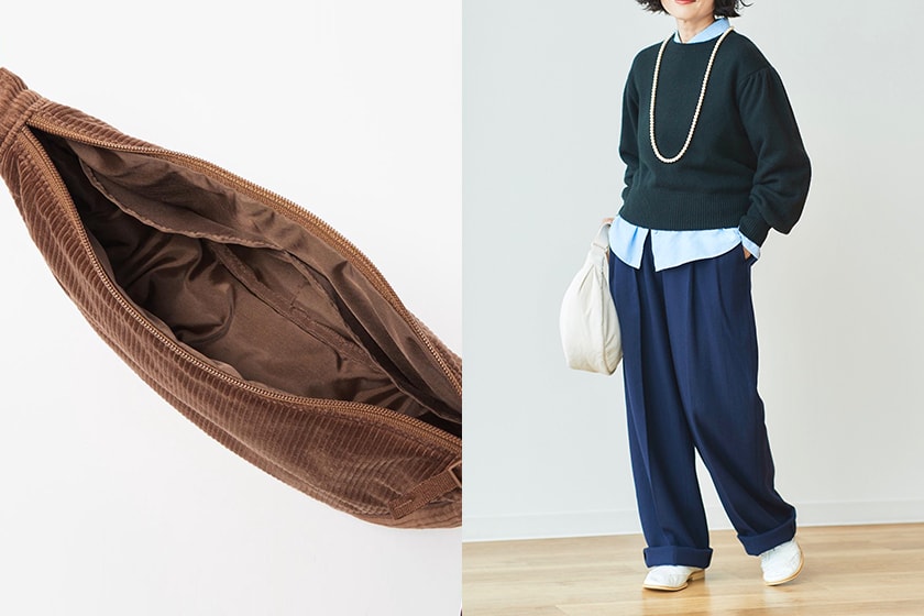uniqlo unisex round mini shoulder bag new corduroy color release
