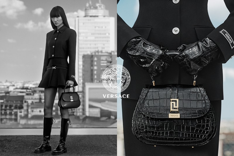 Versace Greca Goddess Top Handle 手袋人氣攀升，在黑色美包上點綴希臘迴紋！