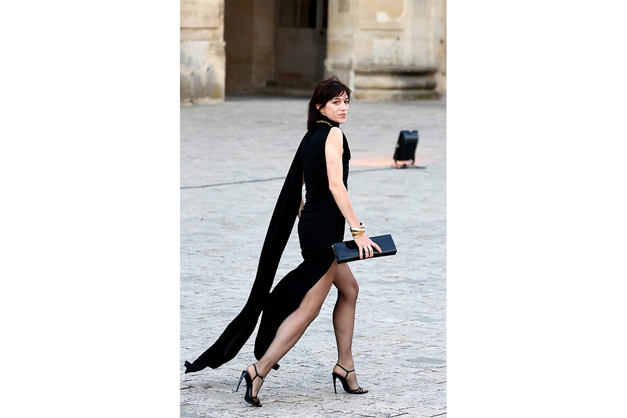 Charlotte Gainsbourg saint laurent Palace of Versailles red carpet black dress fall 2023