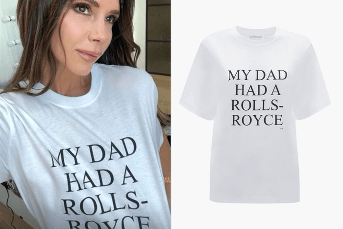 Victoria Beckham 再展現商業頭腦!My Dad Had A Rolls-Royce 自嘲 T 恤一天內售罄!