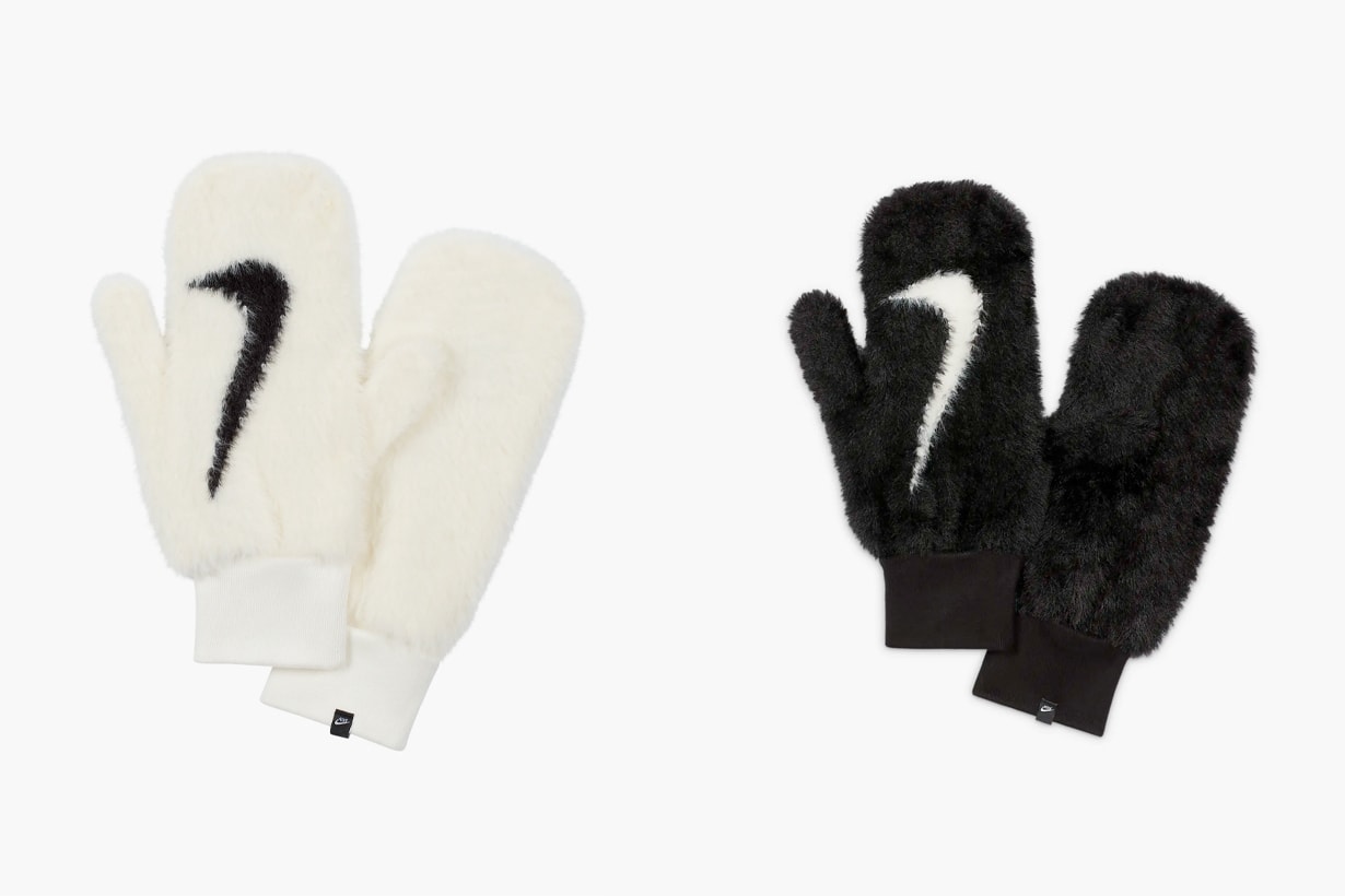 nike faux fur accessories hat mittens gloves blanket winter comfy