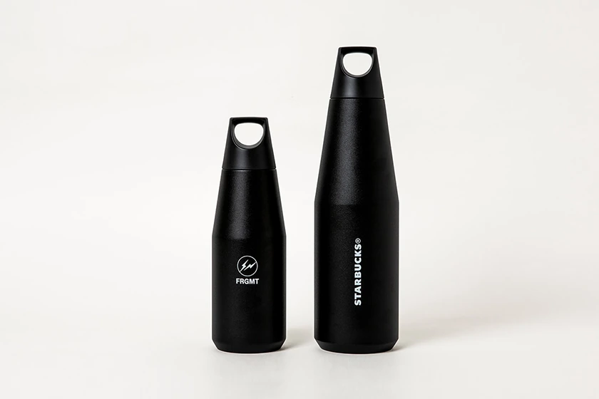 fragment design x Starbucks stainless steel bottle matte black beige