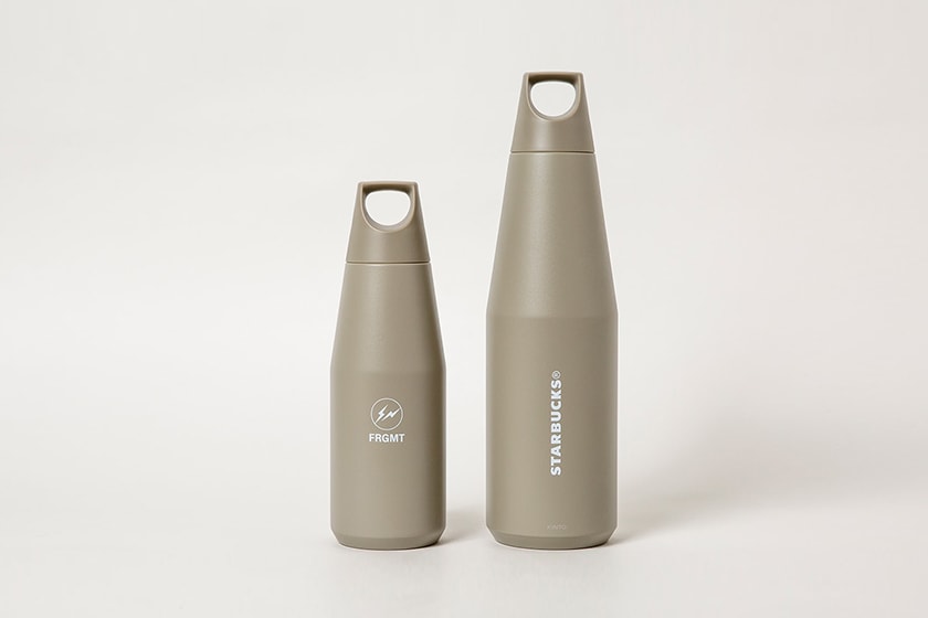 fragment design x Starbucks stainless steel bottle matte black beige