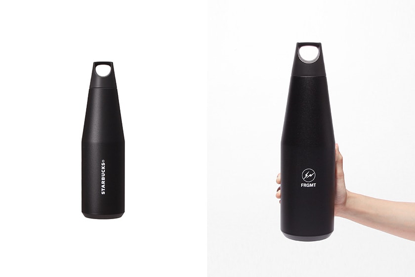 fragment design x Starbucks stainless steel bottle matte black beige