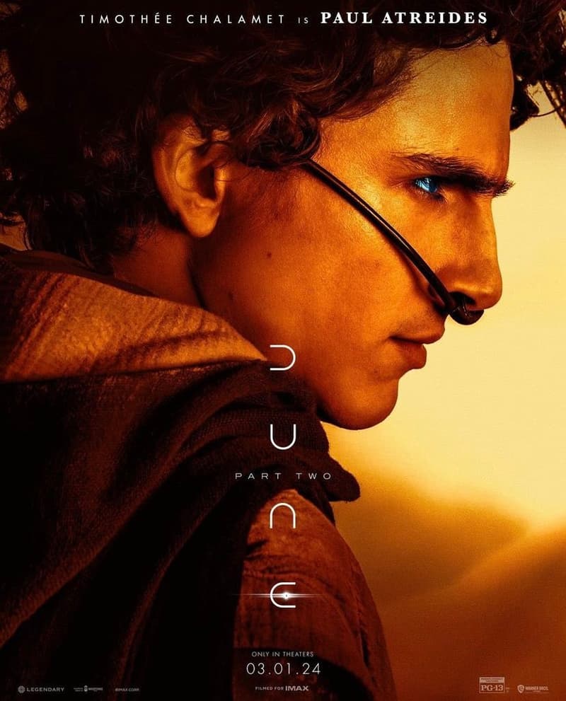 Dune Part Two character Posters Timothee Chalamet Zendaya