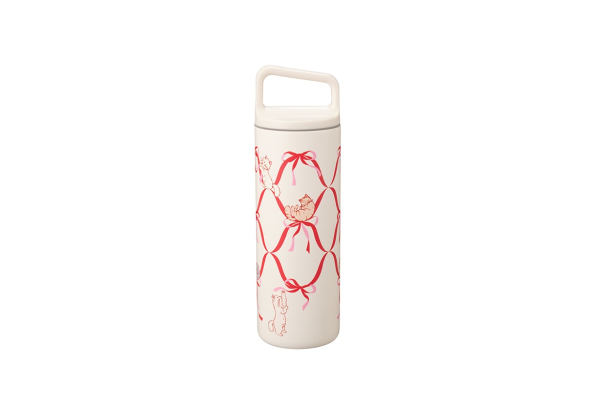 Starbucks pink cat vacuum bottle Cup STANLEY Valentines Day