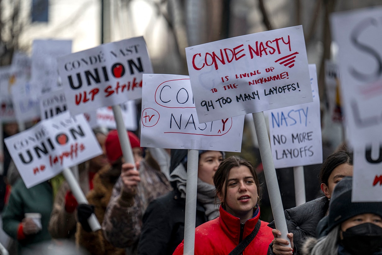 anne hathaway Condé Nast strike protext reaction