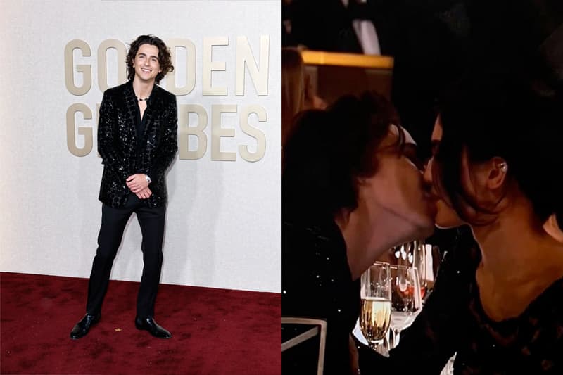 golden globe 2024 Timothée Chalamet Kylie Jenner fan cam kissing video