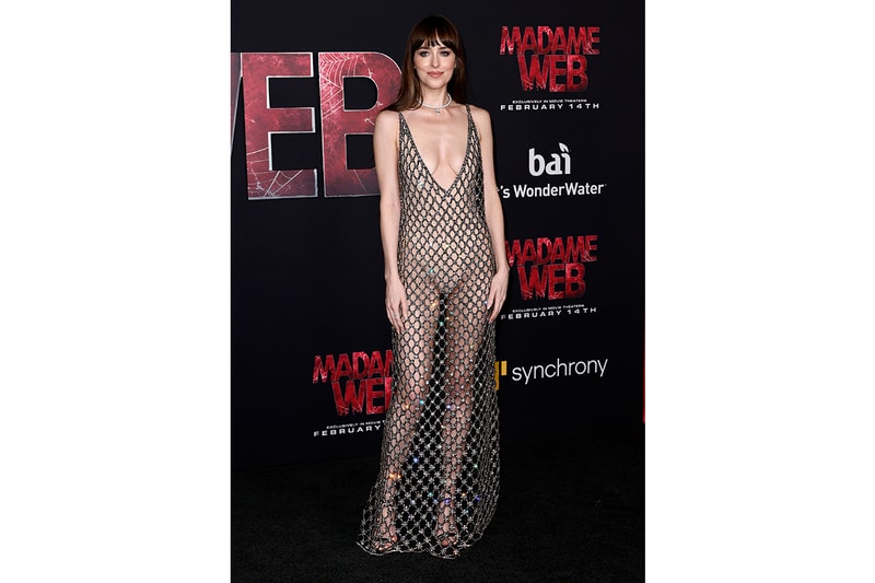 dakota johnson Madame Web gucci Messika Crystal gown