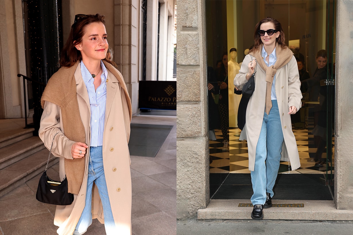 Emma Watson 的街拍穿搭筆記：換季時分很好用，用基本單品搭出隨性時髦感！