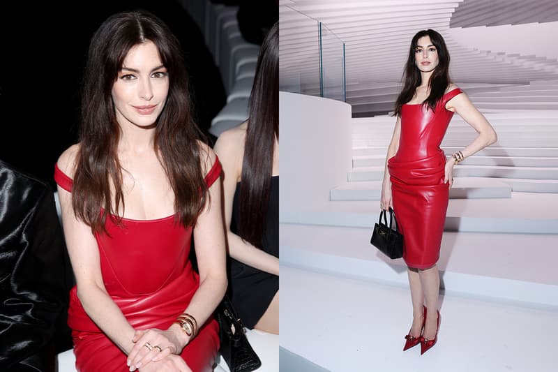 Anne Hathway 一身優雅自若出席 Versace 大秀:聽聊天對話才發現... 其實洋裝貼到讓她無法轉身!