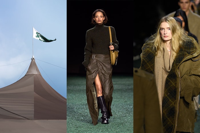 Burberry 為了時裝秀搭了座大帳篷:荷葉滾邊風衣、格紋粗呢大衣... 這一季漂亮外套數不完!