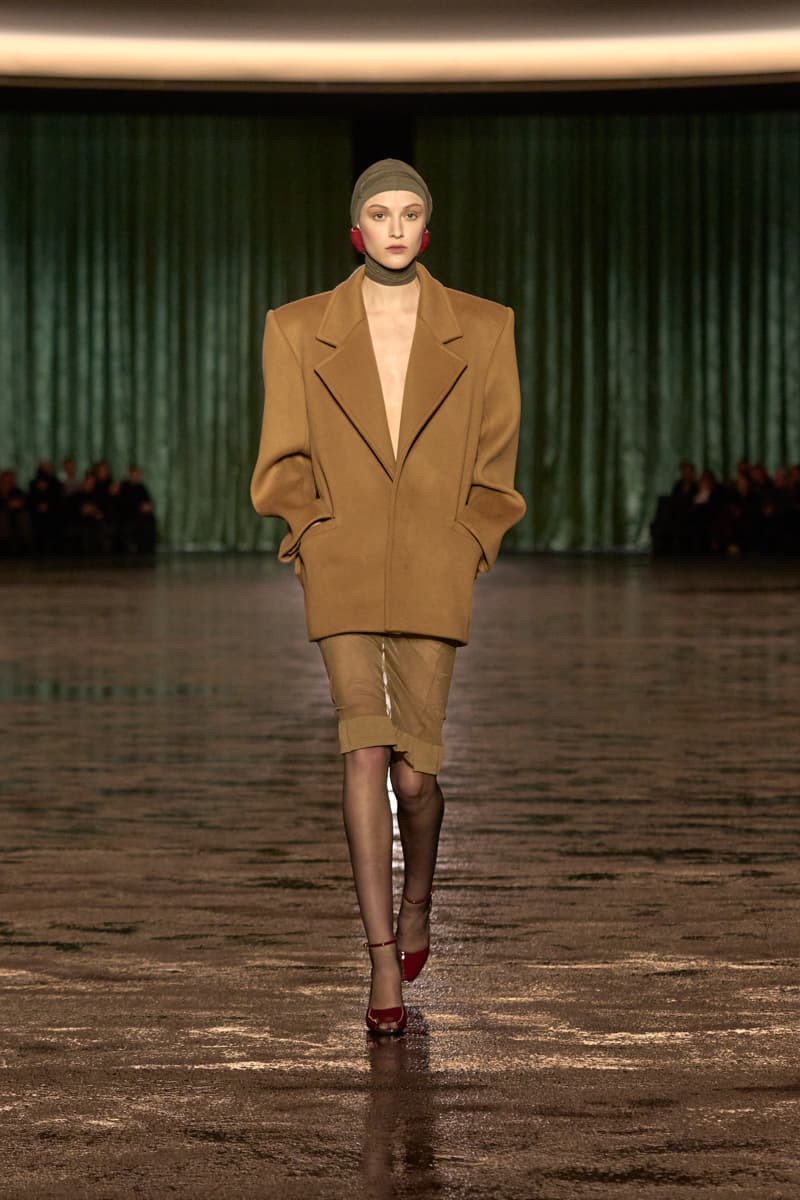 saint laurent 2024 paris show winter stockings sheer sexy looks