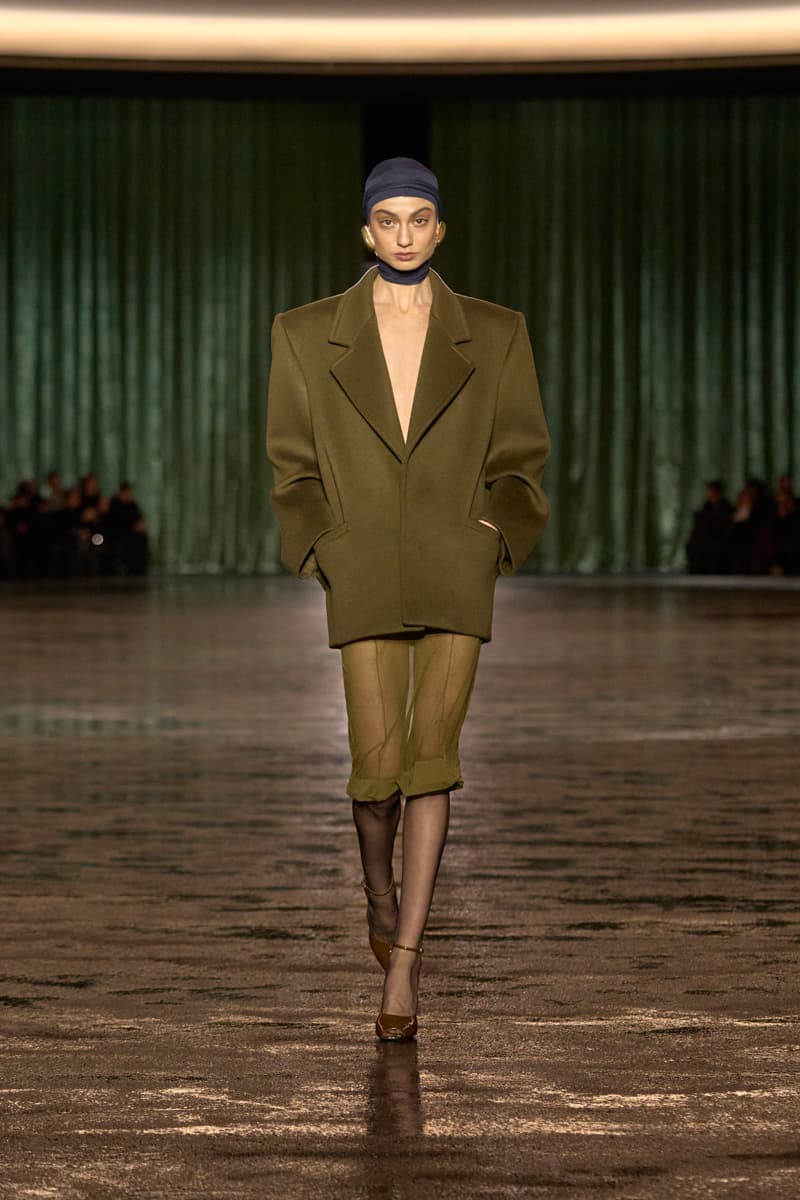 saint laurent 2024 paris show winter stockings sheer sexy looks