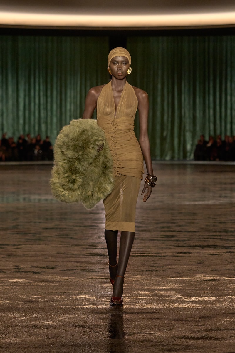 saint laurent 2024 paris show winter stockings sheer sexy looks