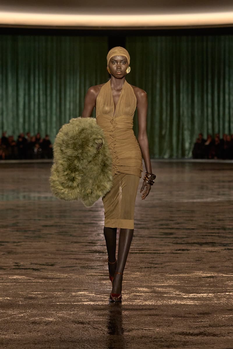 saint laurent 2024 paris show winter stockings sheer sexy looks