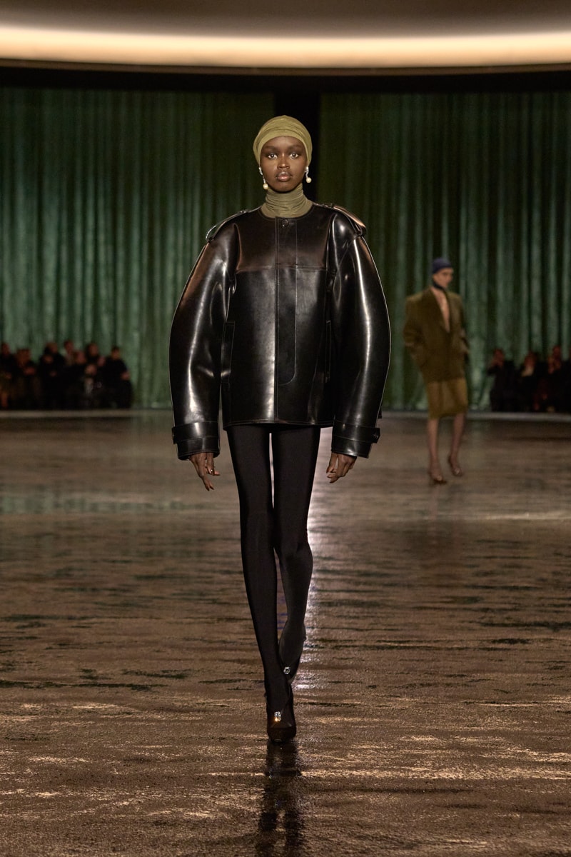 saint laurent 2024 paris show winter stockings sheer sexy looks