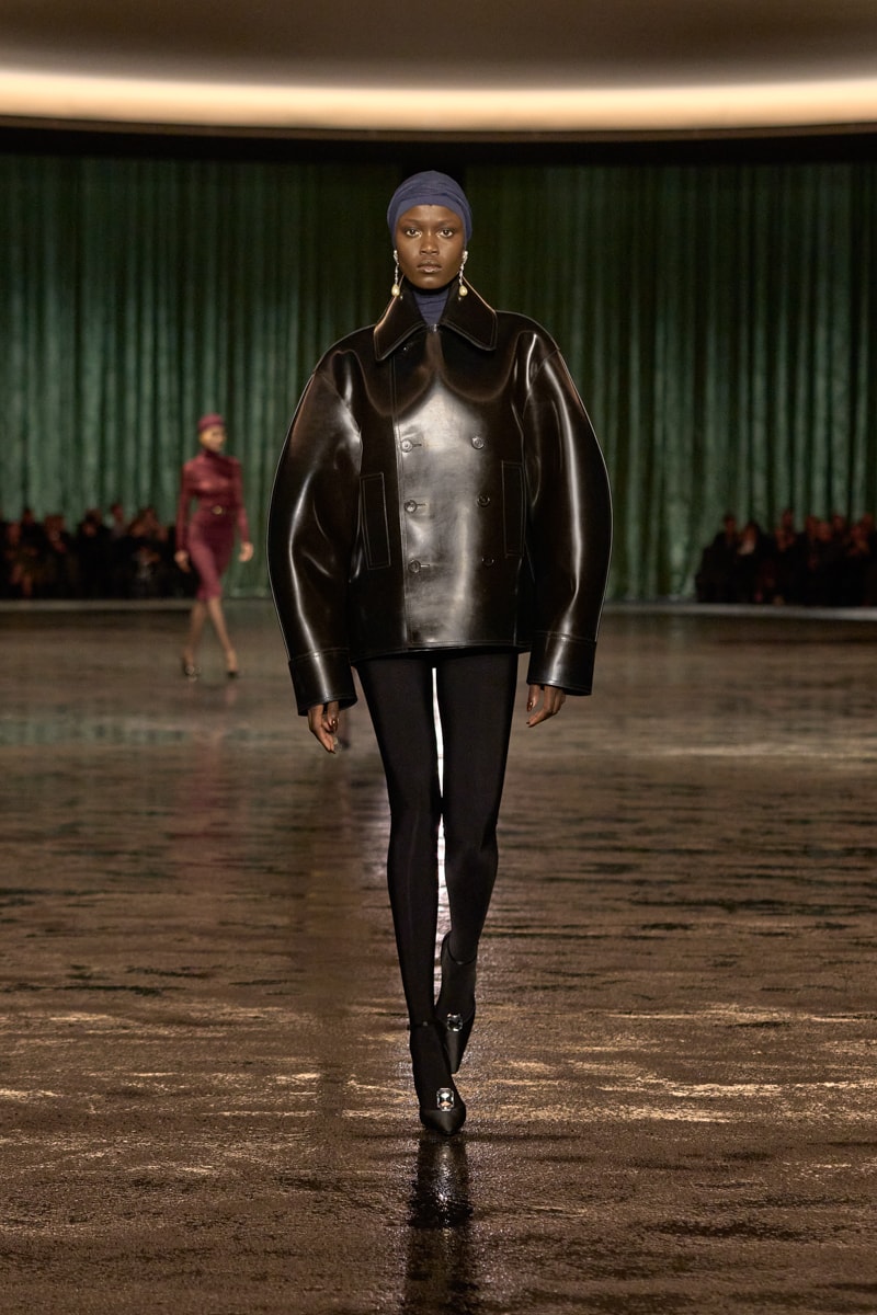 saint laurent 2024 paris show winter stockings sheer sexy looks