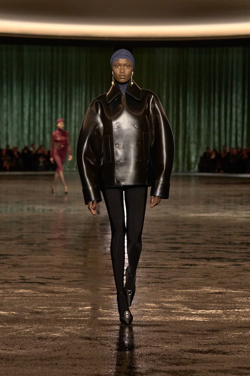 saint laurent 2024 paris show winter stockings sheer sexy looks