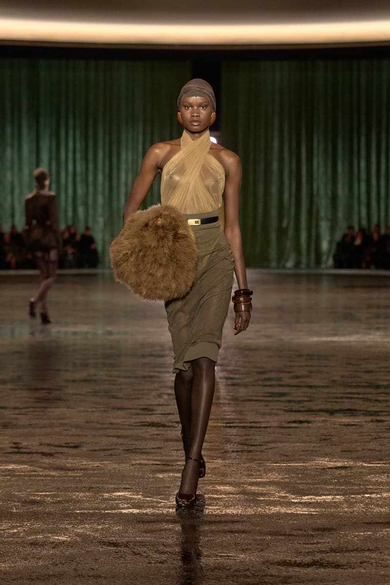 saint laurent 2024 paris show winter stockings sheer sexy looks