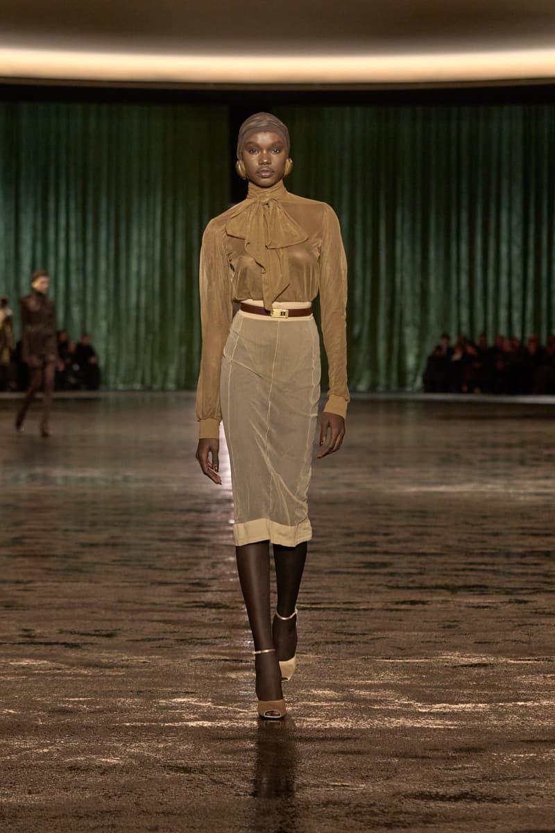 saint laurent 2024 paris show winter stockings sheer sexy looks
