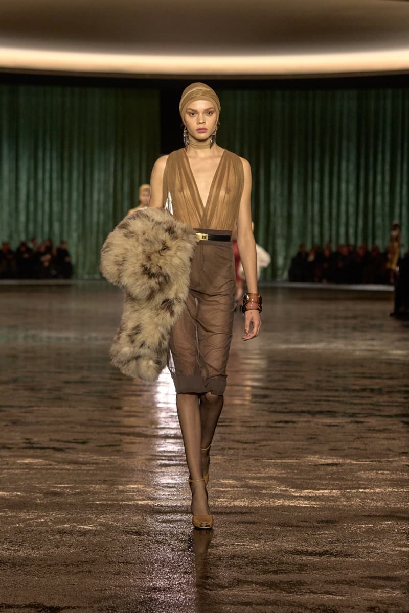 saint laurent 2024 paris show winter stockings sheer sexy looks