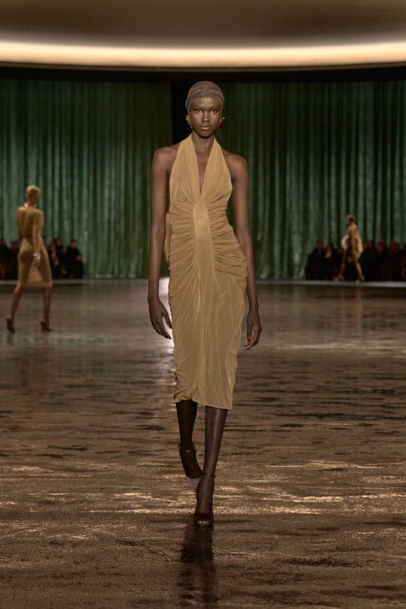 saint laurent 2024 paris show winter stockings sheer sexy looks