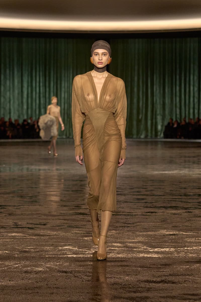 saint laurent 2024 paris show winter stockings sheer sexy looks