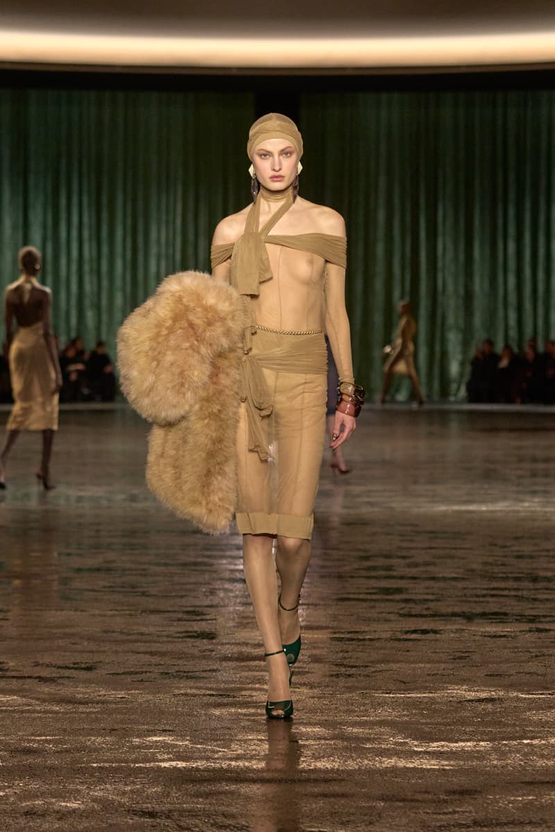 saint laurent 2024 paris show winter stockings sheer sexy looks
