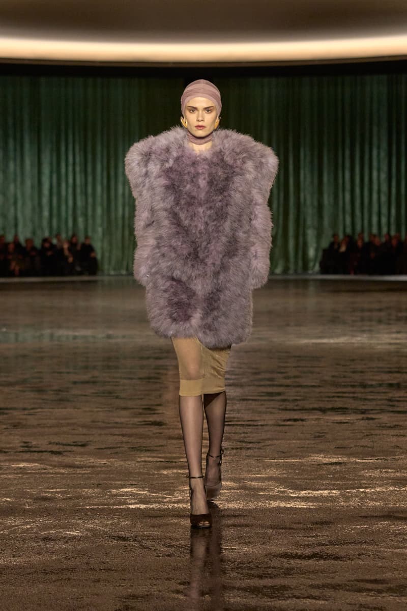 saint laurent 2024 paris show winter stockings sheer sexy looks