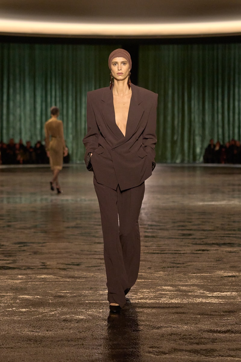 saint laurent 2024 paris show winter stockings sheer sexy looks