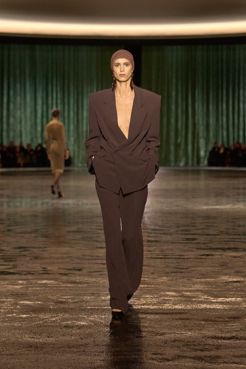 saint laurent 2024 paris show winter stockings sheer sexy looks